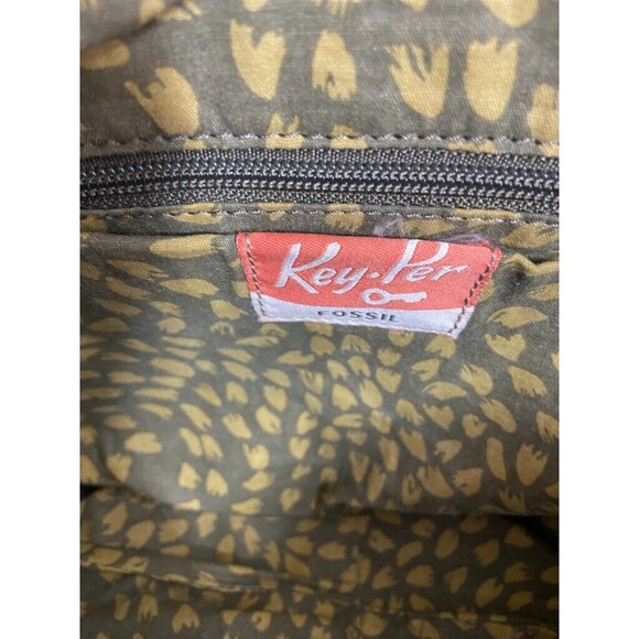 FOSSIL KEY-PER NYLON QUILTED MESSENGER BAG PURPLE SIDE POCKETS 16 X 10 - Picture 8 of 8